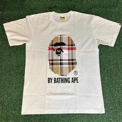 bape burberry tee|Bape Burberry shirt for sale.